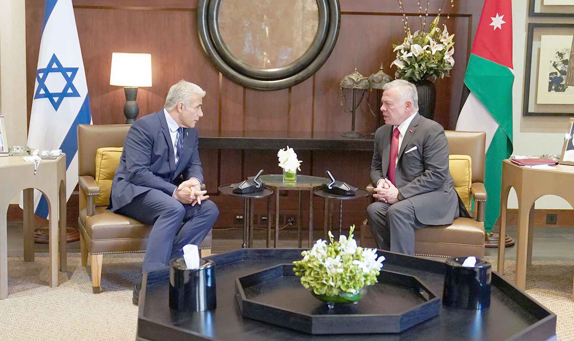 King Abdullah meets with Israeli PM Yair Lapid